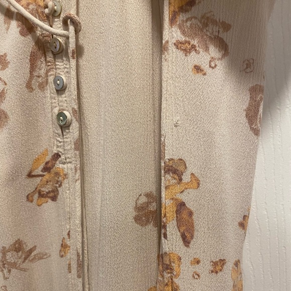 Free People Small Floral Ruched Layered Flowy Long Sleeve Blouse Top - Picture 15 of 15